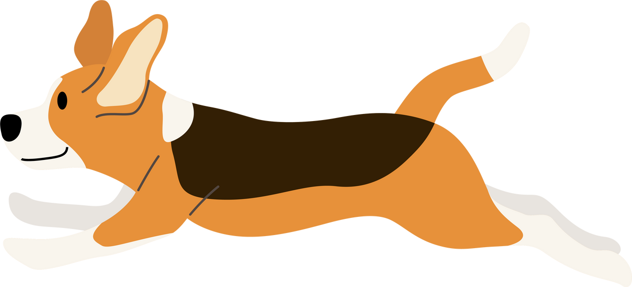 Running Beagle Illustration 
